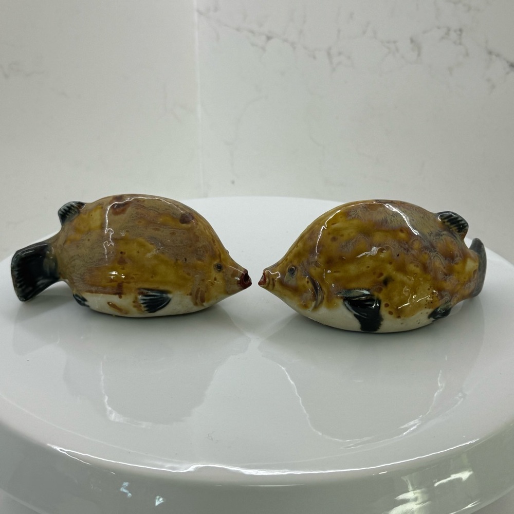 Aqua Life Ceramic BlowFish Figurines - set of 2
